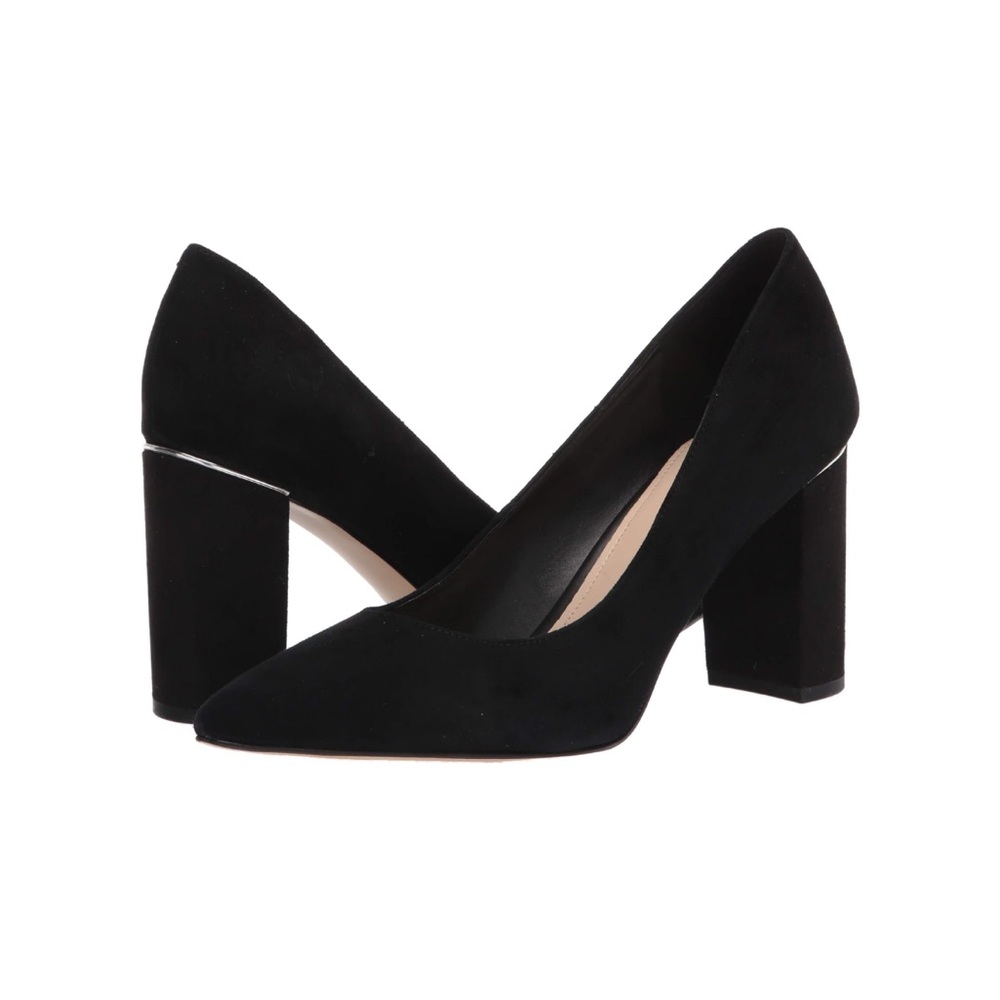 Bnwt Marc Fisher Womens Viviene Black Block Heel Pumps sz 5.5